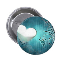 Coeur grunge bleu badges avec agrafe