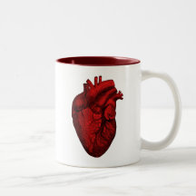 Coeur humain anatomique mugs