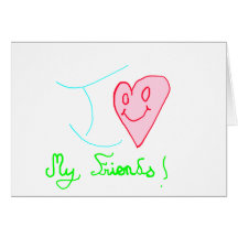 COEUR I LOVE MY FRIENDS.PNG CARTE DE VŒUX