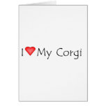 Coeur I mon corgi Carte De Vœux