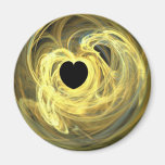 Coeur jaune magnets pour réfrigérateur