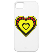coeur jaune noir avec les points rouges coques Case-Mate iPhone 5
