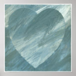 coeur painterly de griffonnage, coeur d'art, coeur affiche