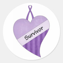 Coeur pourpre de survivant de conscience de cancer adhésifs