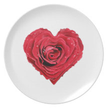 Coeur rose assiette pour soirée