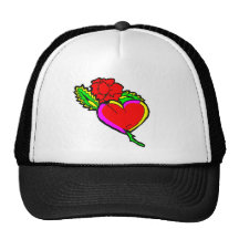 coeur rose casquettes