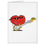 Coeur rouge tenant une guitare cartes