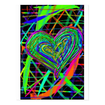 Coeur rougeoyant cartes postales