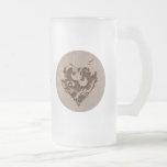 Coeur simili cuir mou mug