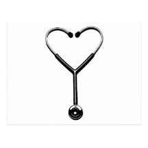 Coeur Stethescope Carte Postale