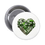 Coeur vert de feuille badges