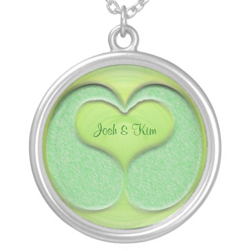 Coeur vert de larme collier personnalisé