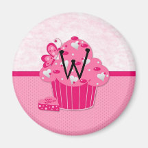 Coeur W de monogramme de petit gâteau de Valentine Magnets Pour Réfrigérateur
