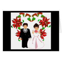 Coeur Wre floral de mariage de Noël… - Customisé Cartes