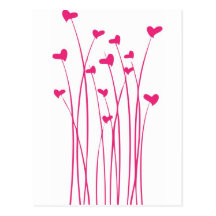 Coeurs croissants cartes postales