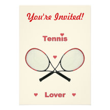 Coeurs d'amant de tennis faire-parts