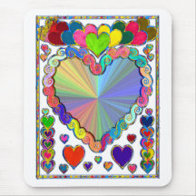 Coeurs dans un cadre tapis de souris