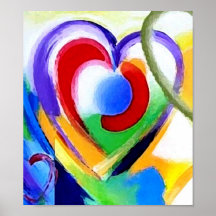 Coeurs de couleur de Digitals Posters