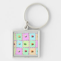 Coeurs de sucrerie sur le pastel porte-clefs