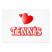 Coeurs de tennis invitations personnalisées