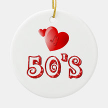 coeurs des années 50 décoration pour sapin de noël