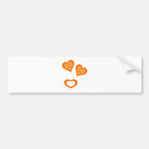 Coeurs d'orange de jour de Valentines Autocollant Pour Voiture