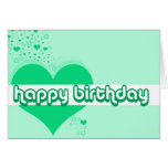 Coeurs et anniversaire d'étoiles joyeux carte de vœux