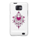 Coeurs et caisse cramoisis de téléphone de vignes étui samsung galaxy SII