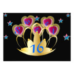 Coeurs et Étoile-Personnaliser de sweet sixteen Invitations Personnalisables