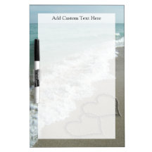 Coeurs romantiques de plage tableaux effaçables blancs