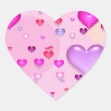 Coeurs roses pour la Saint-Valentin- Autocollants