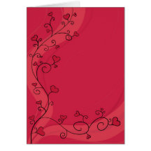 Coeurs rouges croissants cartes