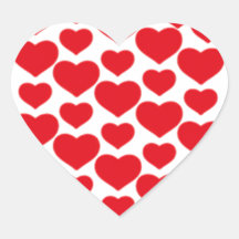 Coeurs rouges pour Valentine - Autocollants