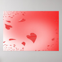 Coeurs sur l'affiche rose