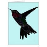 Colibri au néon carte de vœux