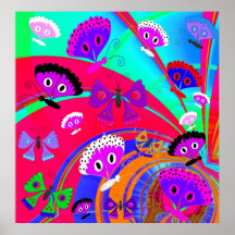 Collage 2 du papillon de l'enfant de filles d'affi