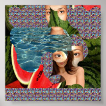 collage de pastèque poster