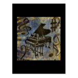 Collage de piano à queue carte postale