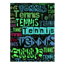 Collage des textes de tennis cartes postales