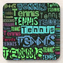 Collage des textes de tennis dessous-de-verre