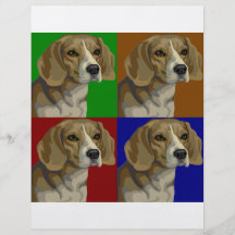 Collage foncé de couleur primaire de beagle prospectus en couleur