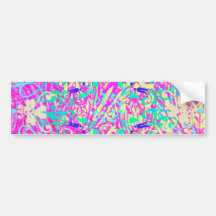 Collage Girly d'abrégé sur vibrant rose turquoise  Adhésif Pour Voiture