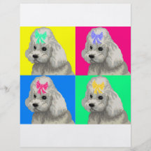 Collage lumineux 2 de caniche prospectus personnalisés
