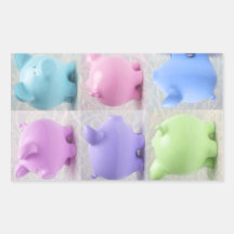 Collage porcin mignon sticker en rectangle