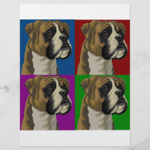 Collage primaire foncé de chien de boxeur tract customisé