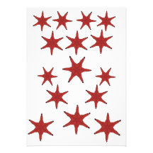 Collage seastar rouge, carte de note invitations