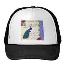 Collage vintage de chanson de paon casquette de camionneur