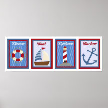 collection d'art nautique du mur 5X7 Affiches