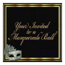 Collection noire d'invitation de boule de mascarad