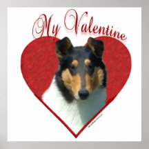 Colley tricolore lisse mon affiche de Valentine